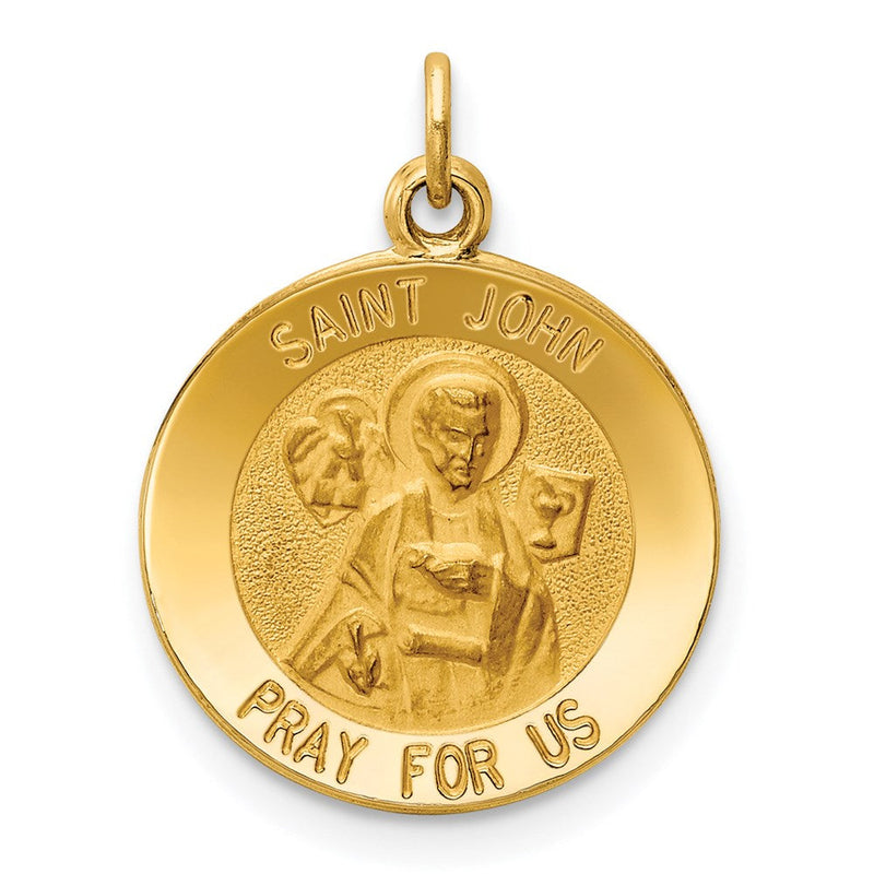 14K Gelbgold Heiliger-Johannes-Medaille-Charm
