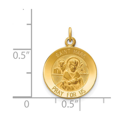 14K Gelbgold Heiliger Markus Medaille Charm