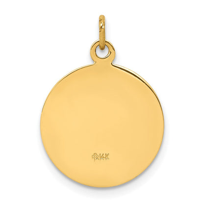 14K Gelbgold Heilige Martha Medaille Charm