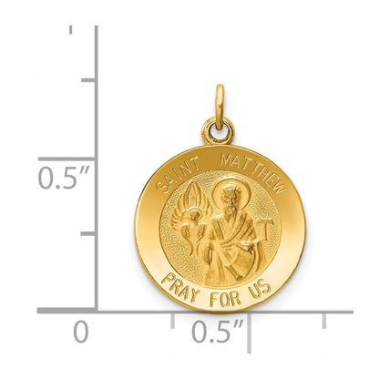 14K Gelbgold Heiliger Matthäus Medaille Charm