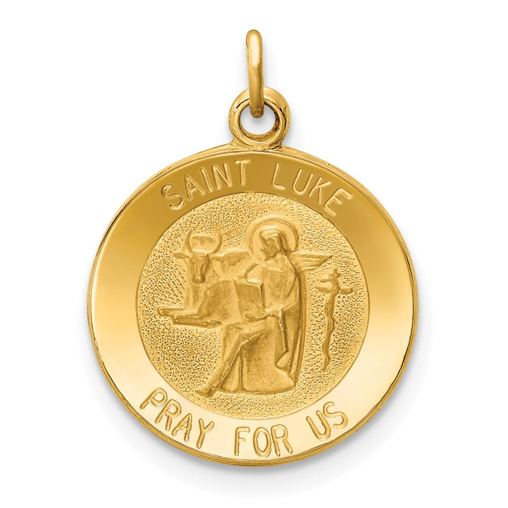 14K Gelbgold Heiliger-Lukas-Medaille-Charm