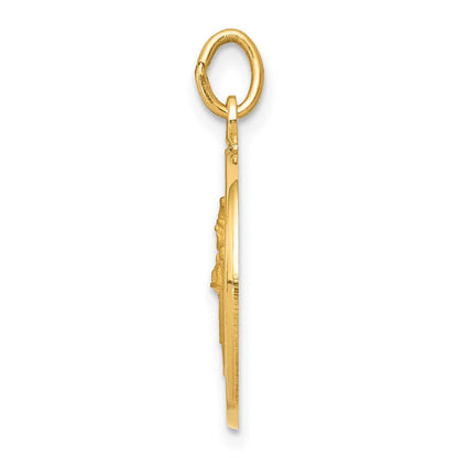 14K Gelbgold Sankt-Patrick-Medaille-Charm