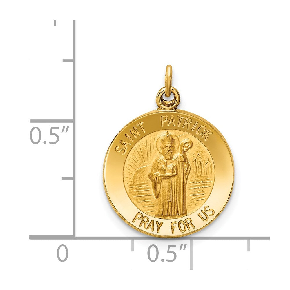 14K Gelbgold Sankt-Patrick-Medaille-Charm
