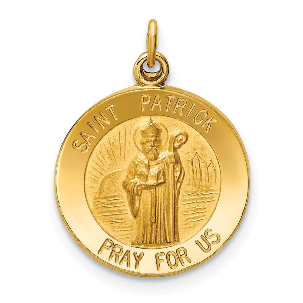 14K Gelbgold Sankt-Patrick-Medaille-Charm