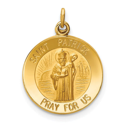 14K Gelbgold Sankt-Patrick-Medaille-Charm