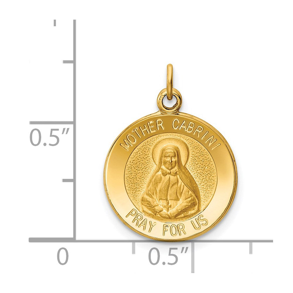 14K Gelbgold Mutter-Cabrini-Medaille Charm