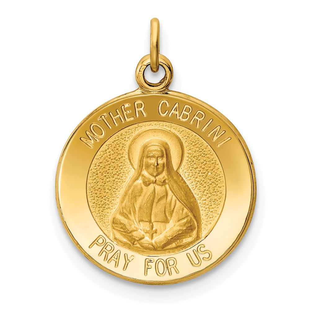 14K Gelbgold Mutter-Cabrini-Medaille Charm