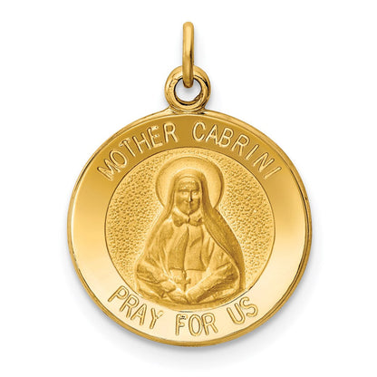 14K Gelbgold Mutter-Cabrini-Medaille Charm