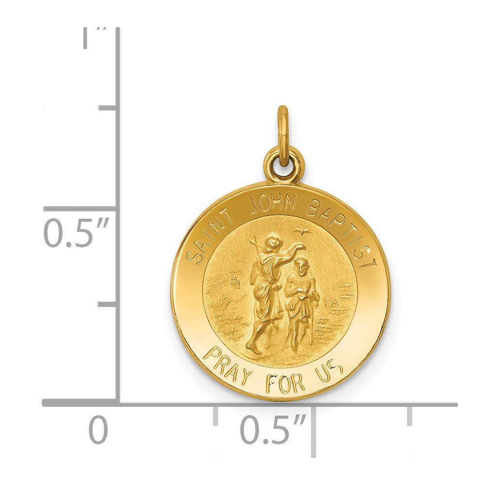 14K Gelbgold Heiliger Johannes der Täufer Medaille Charm