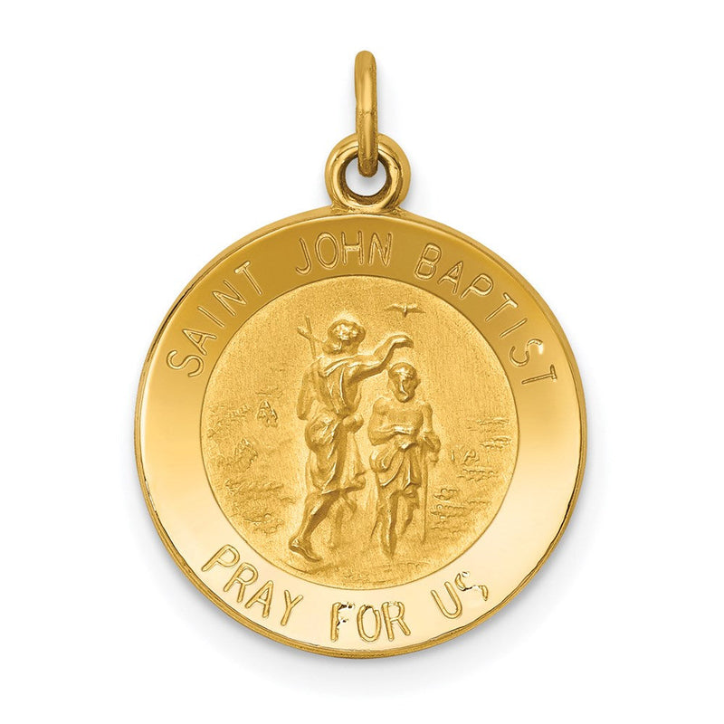14K Gelbgold Heiliger Johannes der Täufer Medaille Charm