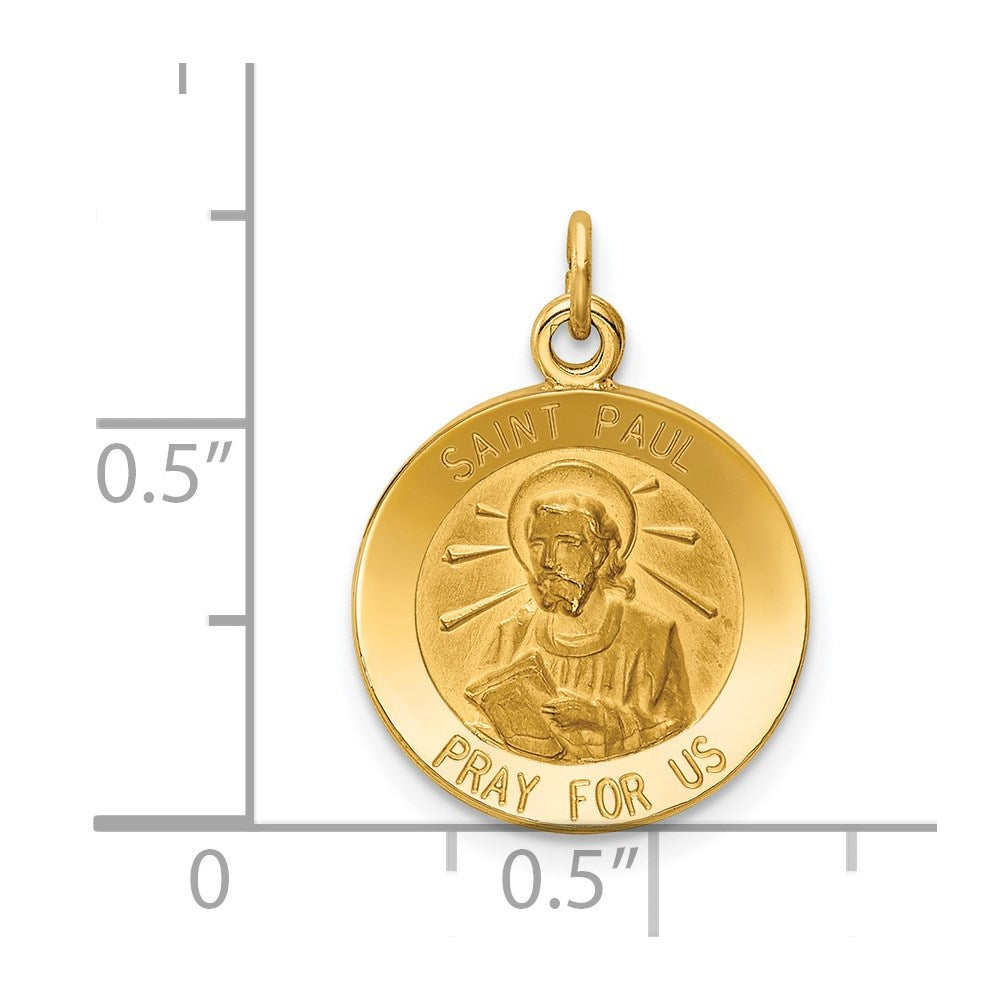 14K Gelbgold Sankt-Paulus-Medaille-Charm