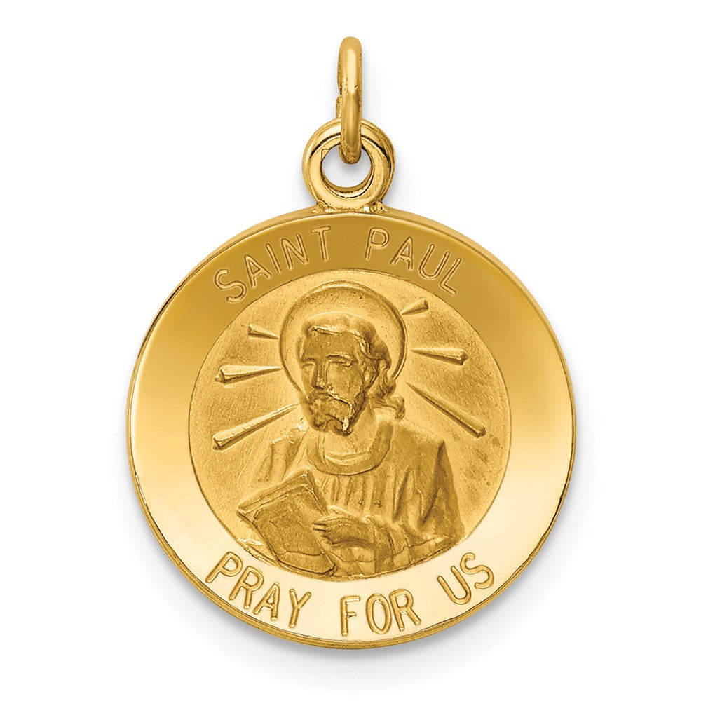 14K Gelbgold Sankt-Paulus-Medaille-Charm