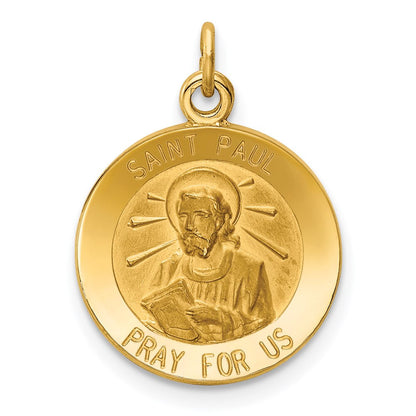 14K Gelbgold Sankt-Paulus-Medaille-Charm