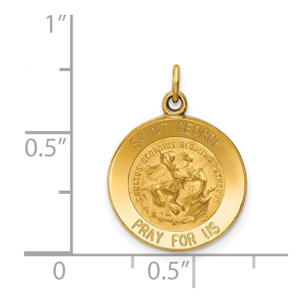 14K Gelbgold Sankt-Georg-Medaille-Charm