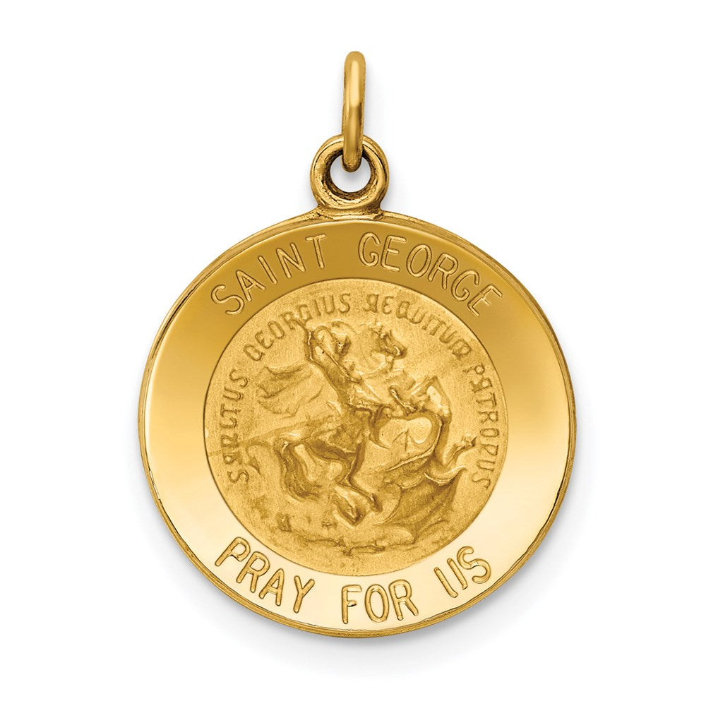 14K Gelbgold Sankt-Georg-Medaille-Charm