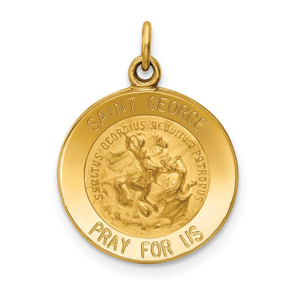 14K Gelbgold Sankt-Georg-Medaille-Charm