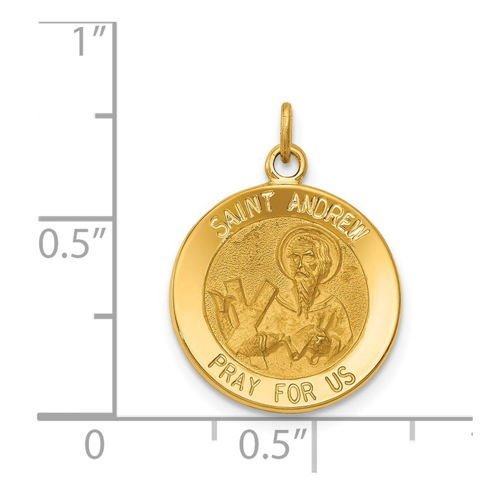 14K Gelbgold Heiliger Andreas Medaille Charm