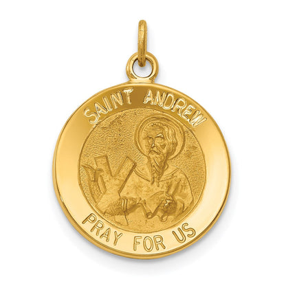 14K Gelbgold Heiliger Andreas Medaille Charm