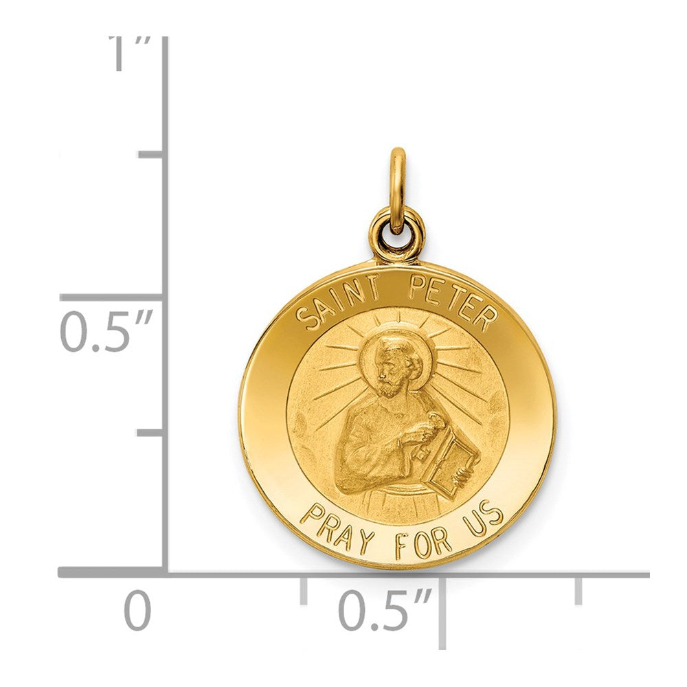 14K Gelbgold Heiliger Petrus Medaille Charm