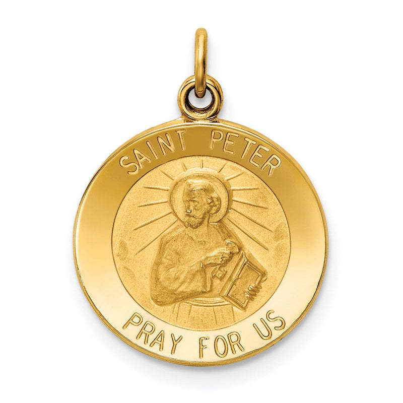14K Gelbgold Heiliger Petrus Medaille Charm