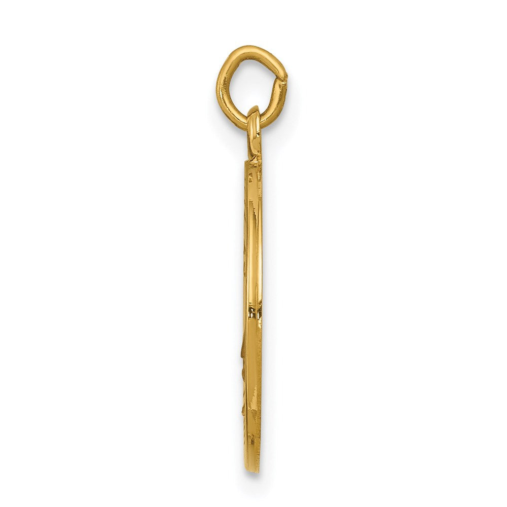 14K Gelbgold Heilige Elizabeth Seton Medaille Charm