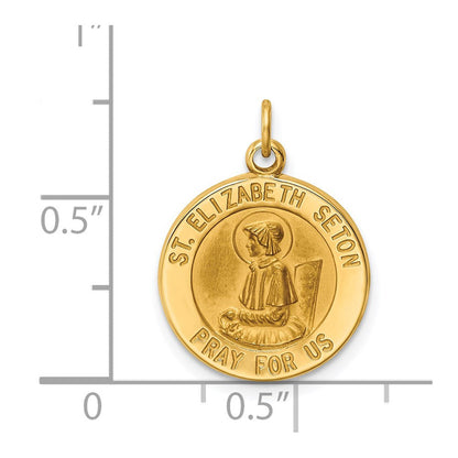 14K Gelbgold Heilige Elizabeth Seton Medaille Charm