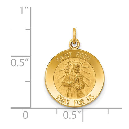 14 Karat Gelbgold Heiliger Rochus Medaille Charm