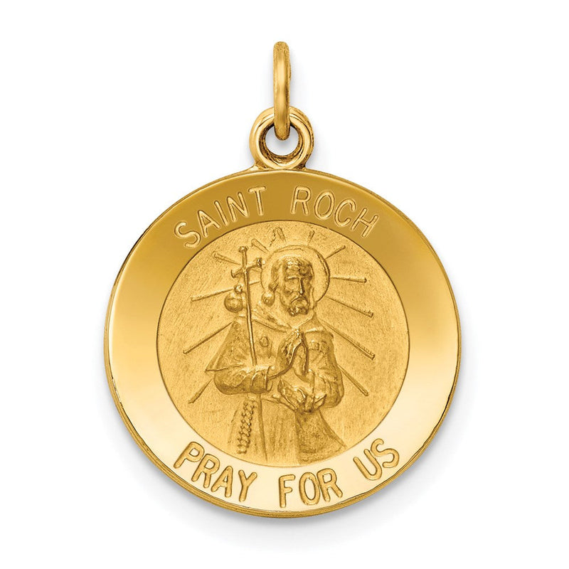 14 Karat Gelbgold Heiliger Rochus Medaille Charm