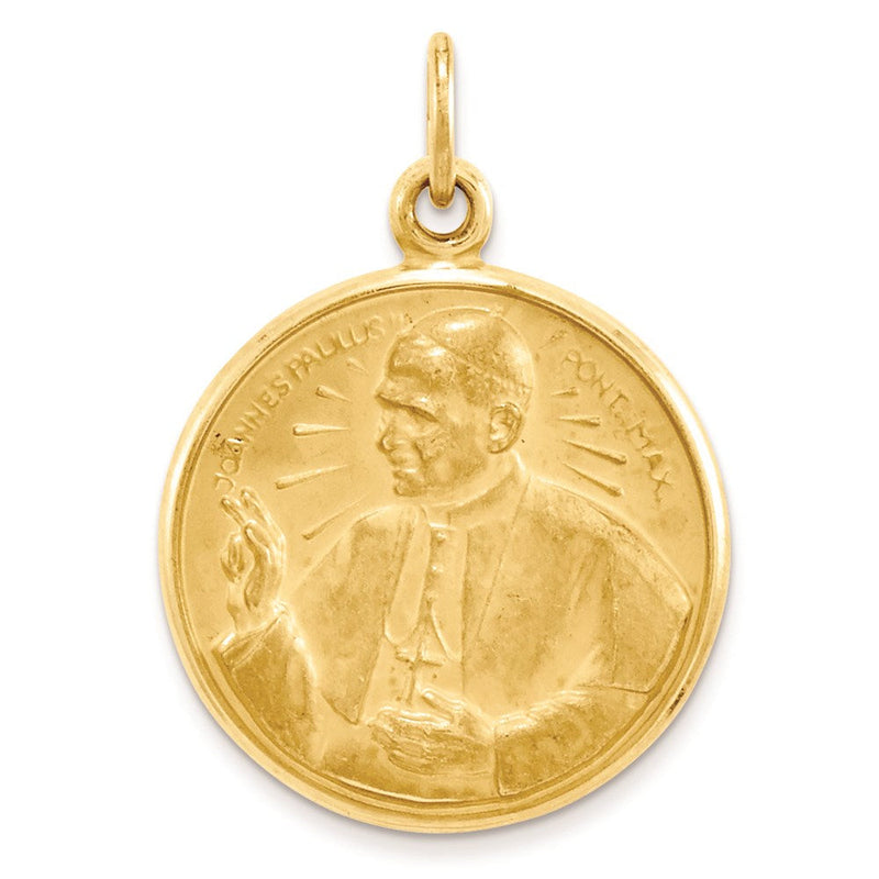 14K Gelbgold Papst-Johannes-Paul-II.-Medaille-Charm