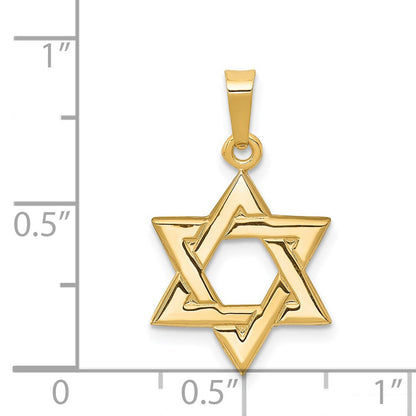 14K Gelbgold Davidstern-Anhänger