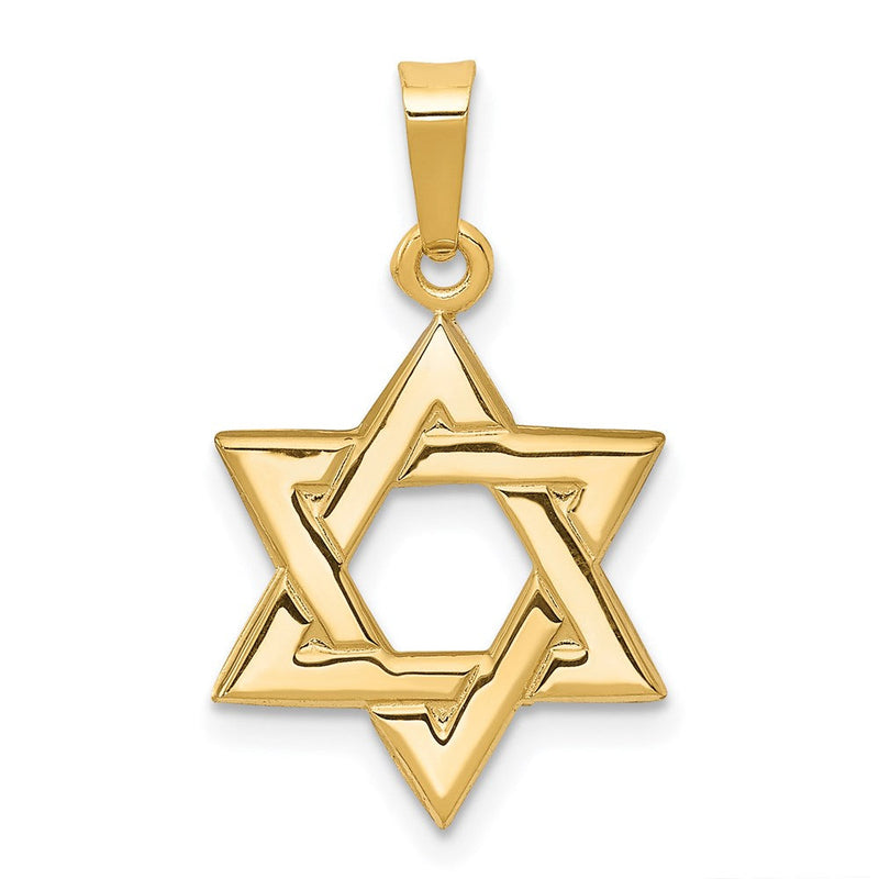 14K Gelbgold Davidstern-Anhänger