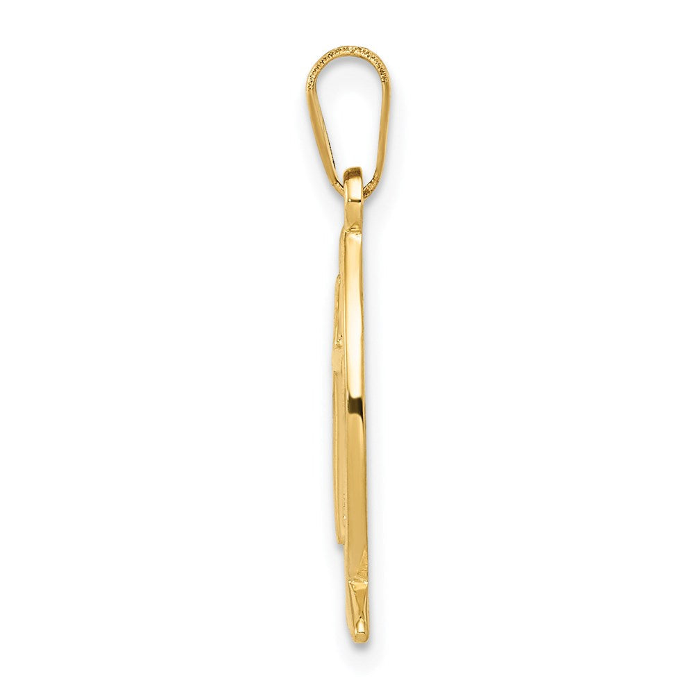 14K Gelbgold Ichthys-Fisch-Anhänger