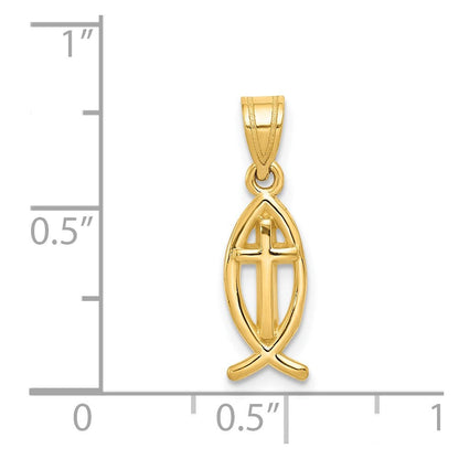 14k Gelbgold Ichthus-Fisch-Charm