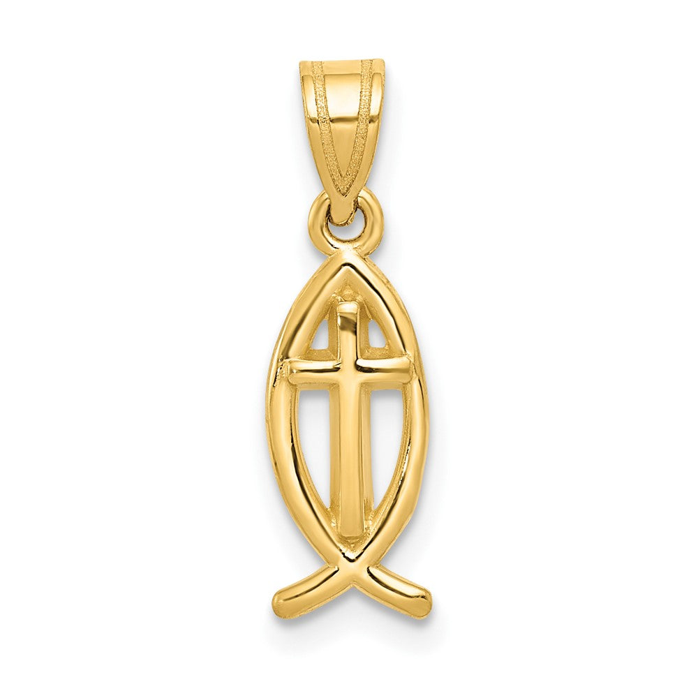 14k Gelbgold Ichthus-Fisch-Charm