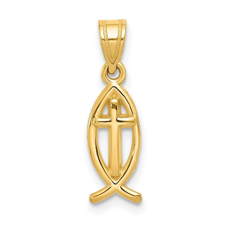 14k Gelbgold Ichthus-Fisch-Charm