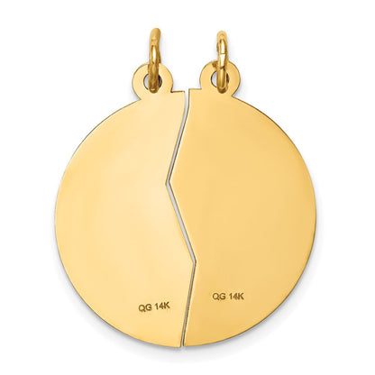 14K Gelbgold Mizpah 2-teiliger Charm