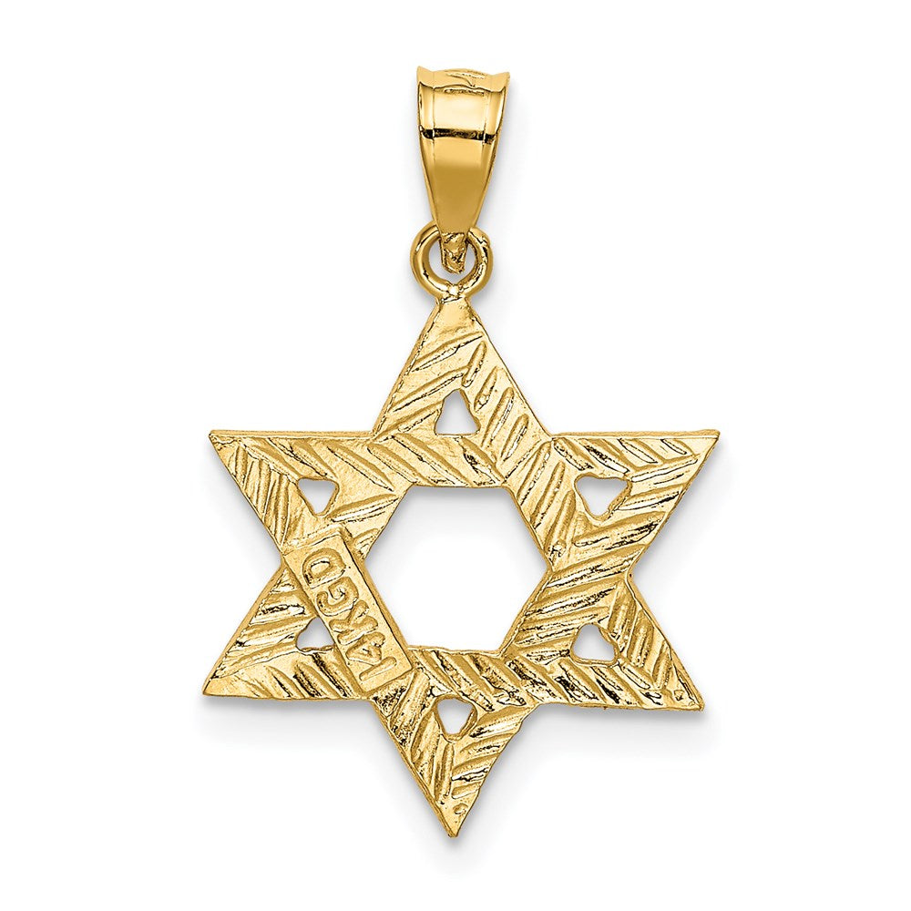 14K Gelbgold 14K Massiv Satiniert Stern Of David Charm