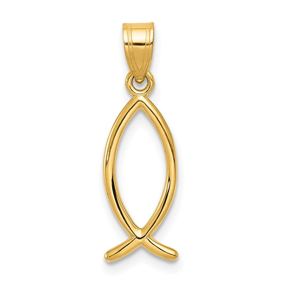 14K Gelbgold Ichthys-Fisch-Anhänger
