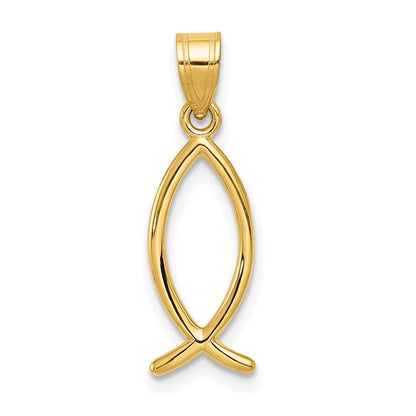 14K Gelbgold Ichthys-Fisch-Anhänger