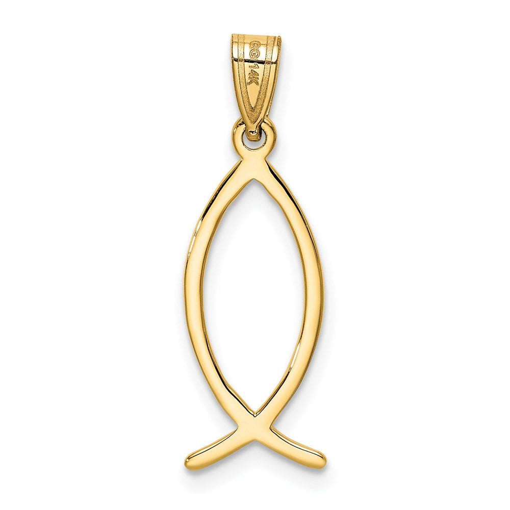 14K Gelbgold Ichthys-Fisch-Charm