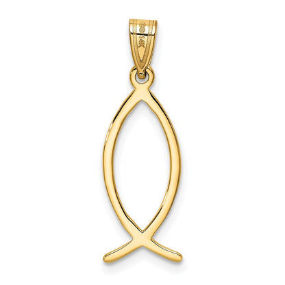 14K Gelbgold Ichthys-Fisch-Charm