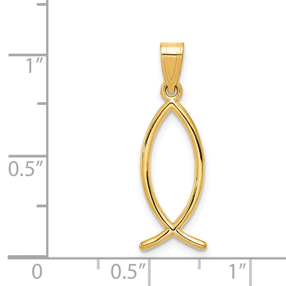 14K Gelbgold Ichthys-Fisch-Charm