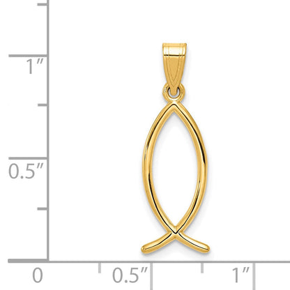 14K Gelbgold Ichthys-Fisch-Charm