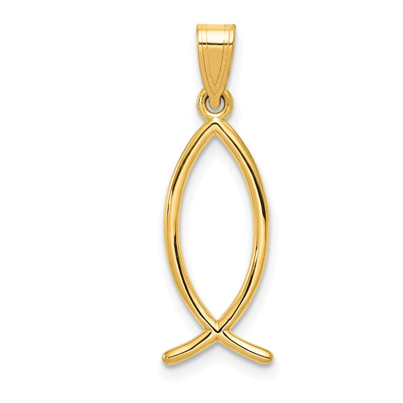 14K Gelbgold Ichthys-Fisch-Charm