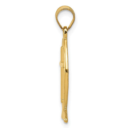 14K Gelbgold Ichthus-Fisch-Anhänger