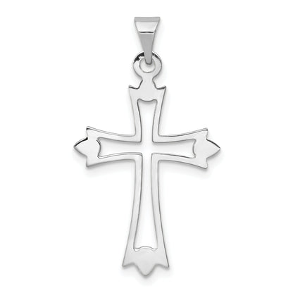 14K Weißgold 14K Weißgold Knospend Kreuz Anhänger