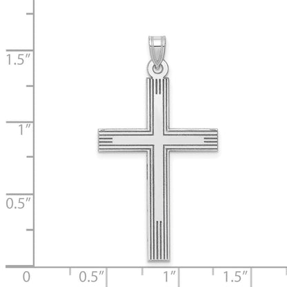 14K Weißgold Kreuz-Charm mit weißer Lasergravur