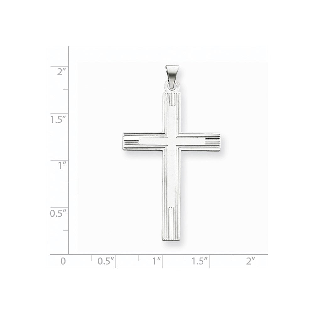 14K Weißgold Weißes Kreuz Charm