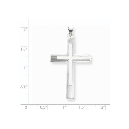 14K Weißgold Weißes Kreuz Charm
