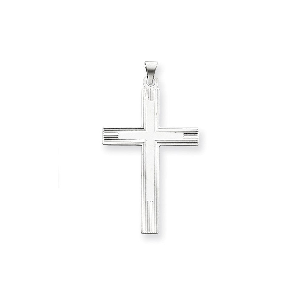 14K Weißgold Weißes Kreuz Charm
